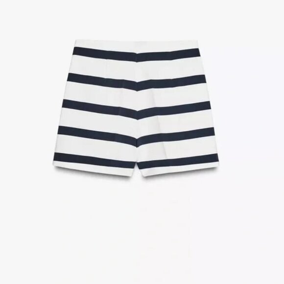 ZARA PLEATED STRIPED SHORTS - Picture 3 of 3